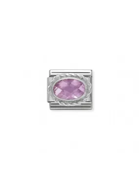 Link Nomination Acero y Plata "Rosa oval" 330604 003