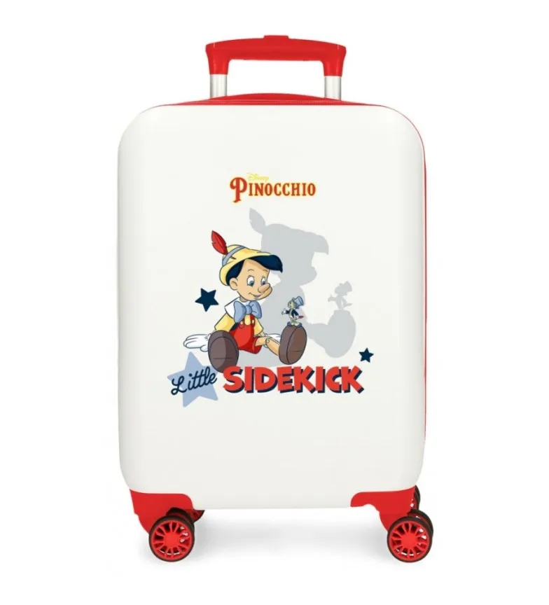 Maleta de cabina Pinocchio & Litle Sidekick rígida 50 cm blanco