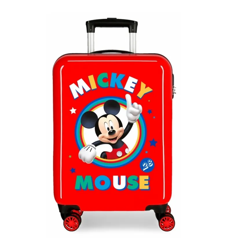 Maleta de cabina rígida Circle Mickey rojo -38x55x20cm-