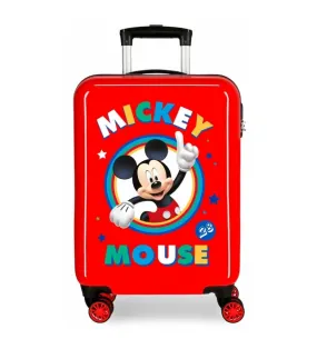 Maleta de cabina rígida Circle Mickey rojo -38x55x20cm-