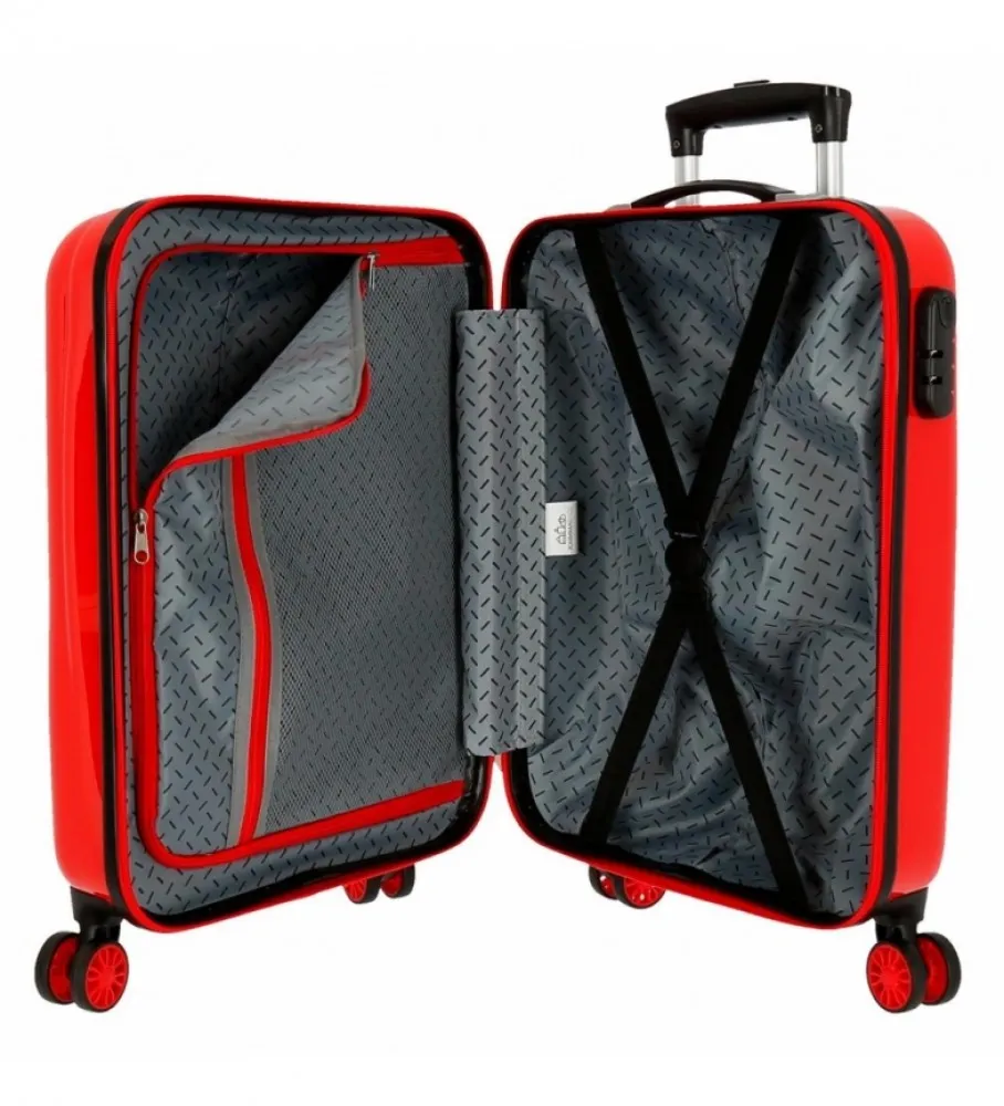 Maleta de cabina rígida Circle Mickey rojo -38x55x20cm-