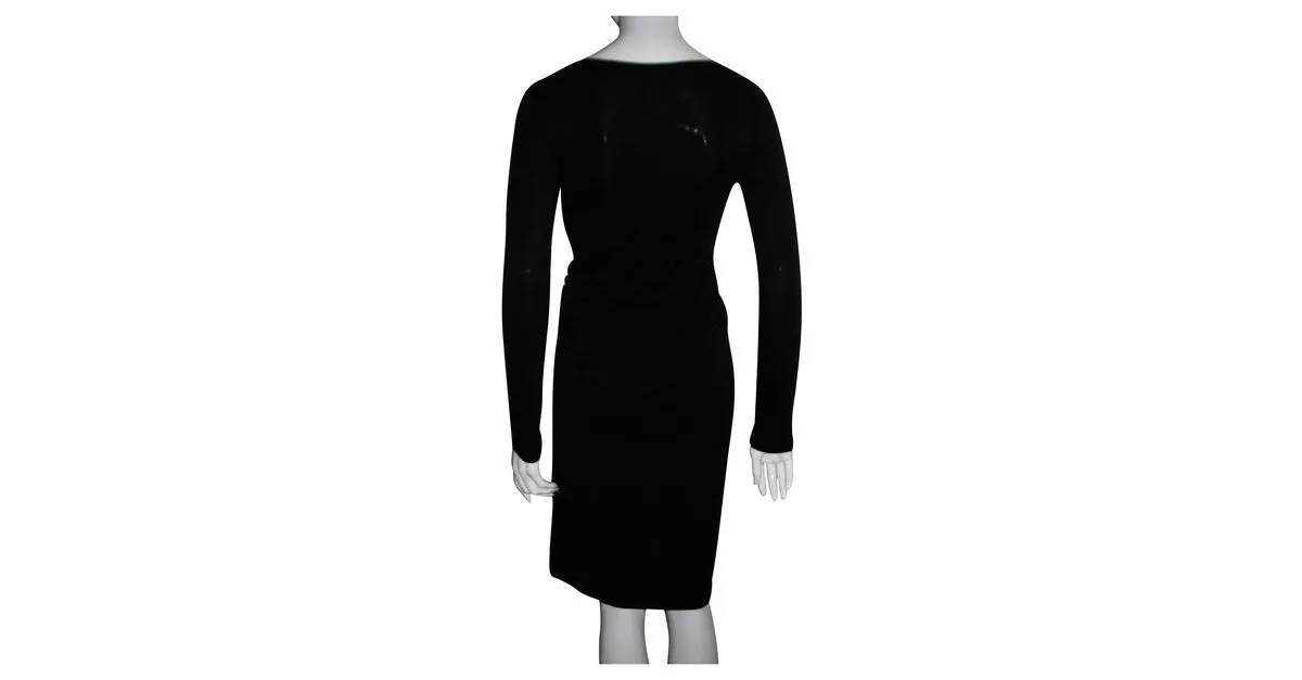 Marc Cain Vestido negro con drapeado 