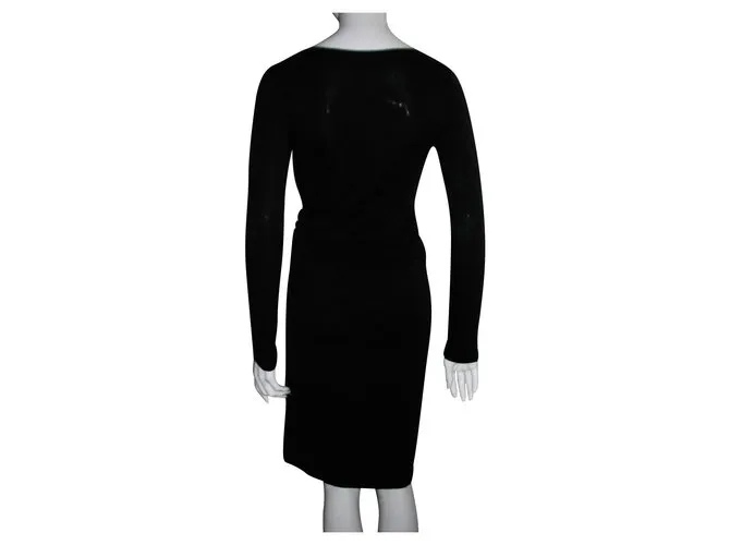 Marc Cain Vestido negro con drapeado 