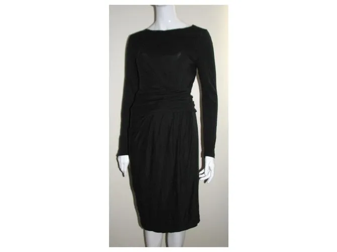 Marc Cain Vestido negro con drapeado 