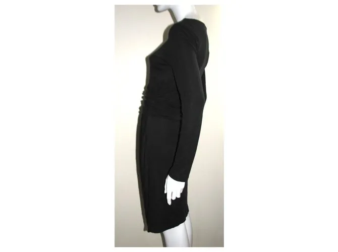 Marc Cain Vestido negro con drapeado 