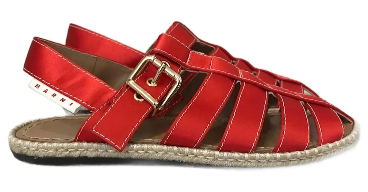 MARNI Sandalias T.UE 38 paño Roja 