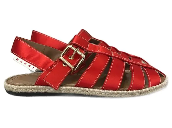 MARNI Sandalias T.UE 38 paño Roja 