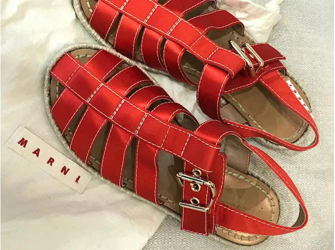 MARNI Sandalias T.UE 38 paño Roja 