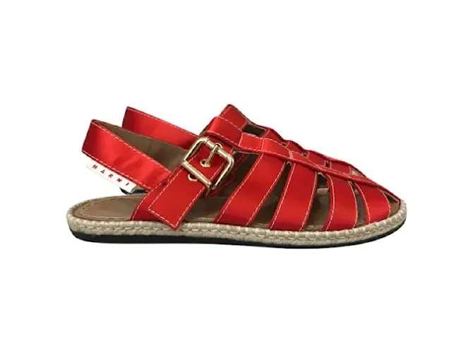 MARNI Sandalias T.UE 38 paño Roja 