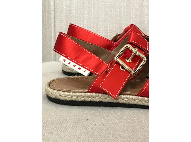 MARNI Sandalias T.UE 38 paño Roja 