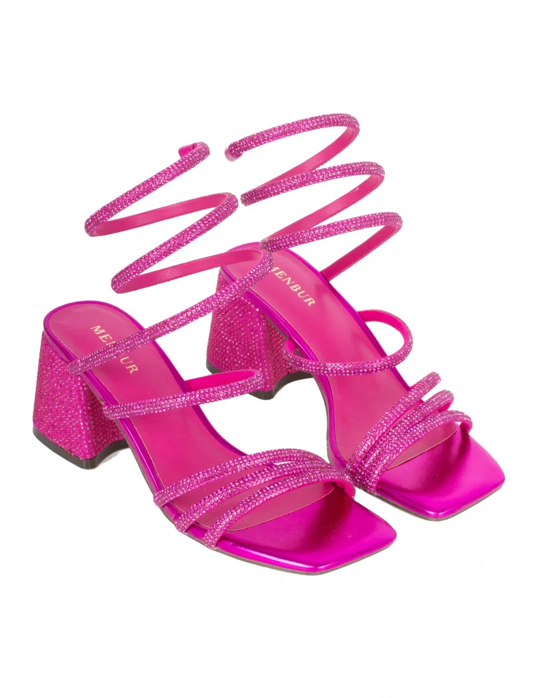 MENBUR Sandalias Fiesta Brillos Fucsia