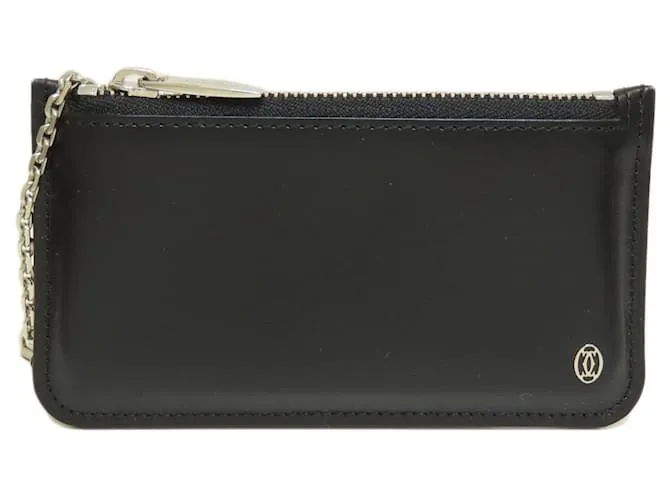 Monedero de cuero Cartier Negro 