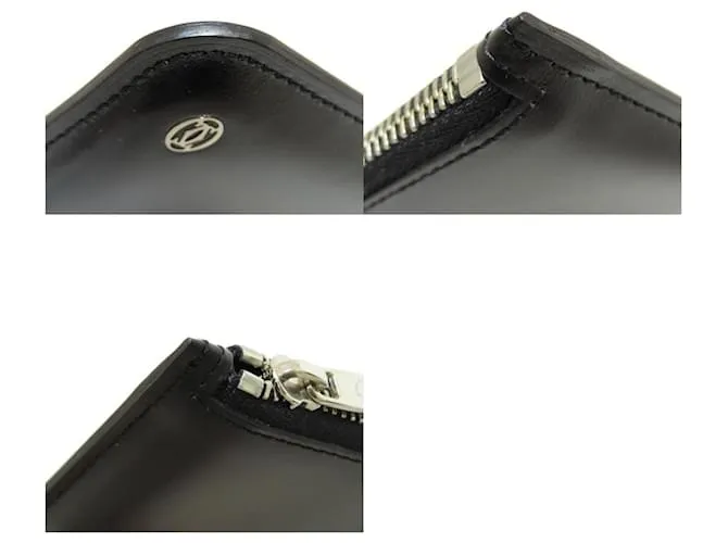 Monedero de cuero Cartier Negro 