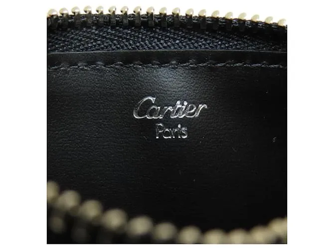 Monedero de cuero Cartier Negro 