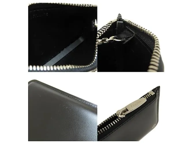 Monedero de cuero Cartier Negro 