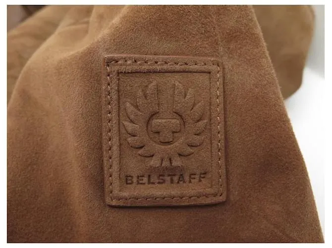 NUEVA CHAQUETA BELSTAFF LEDERJACKE COOPER SUEDE 710207 48 M CUERO MARRÓN CLARO Castaño 