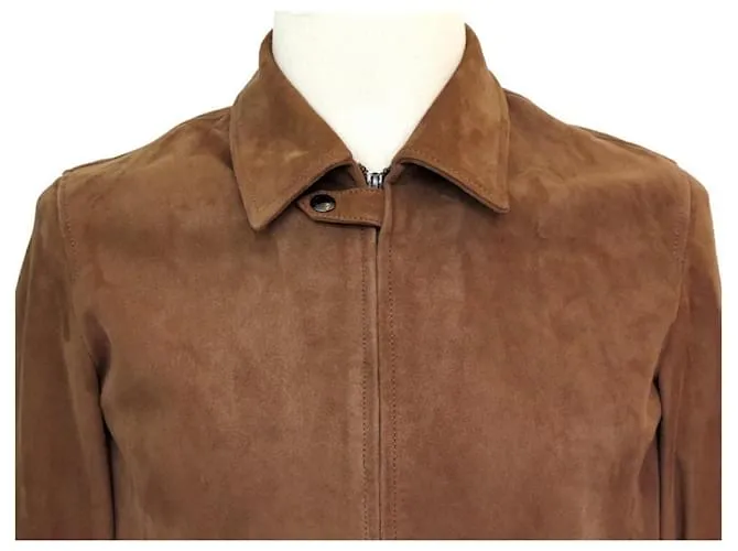 NUEVA CHAQUETA BELSTAFF LEDERJACKE COOPER SUEDE 710207 48 M CUERO MARRÓN CLARO Castaño 