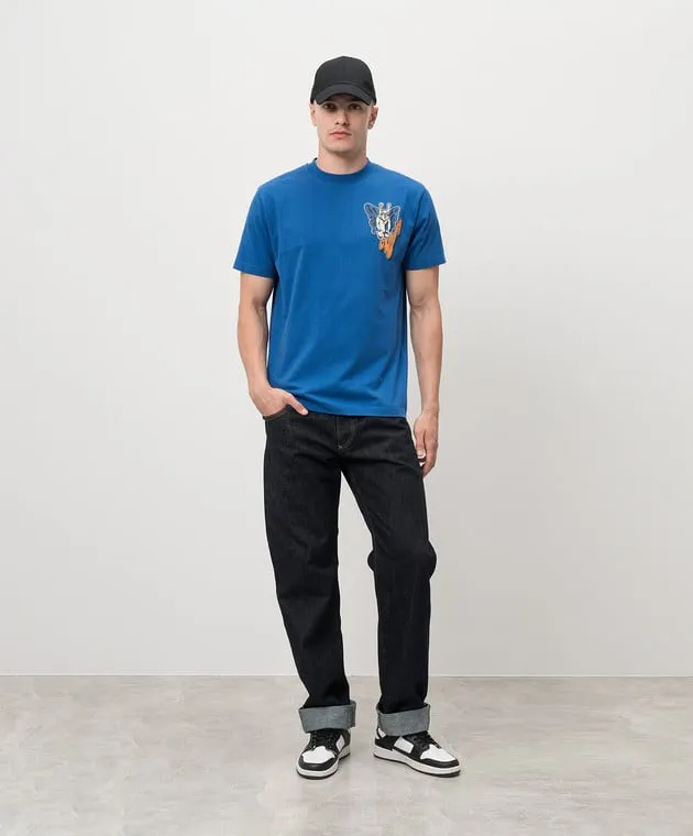 Off-White Blue t-shirt with a brand print