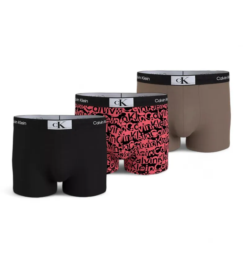 Pack De 3 Bóxers CK96 negro, marrón, rojo