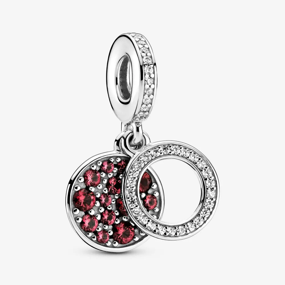 PANDORA Charm Colgante en plata de ley Doble Disco Rojo Brillante REF. 799186C03