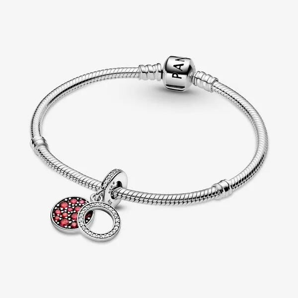 PANDORA Charm Colgante en plata de ley Doble Disco Rojo Brillante REF. 799186C03