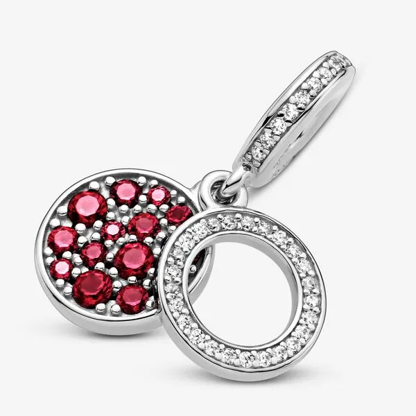 PANDORA Charm Colgante en plata de ley Doble Disco Rojo Brillante REF. 799186C03