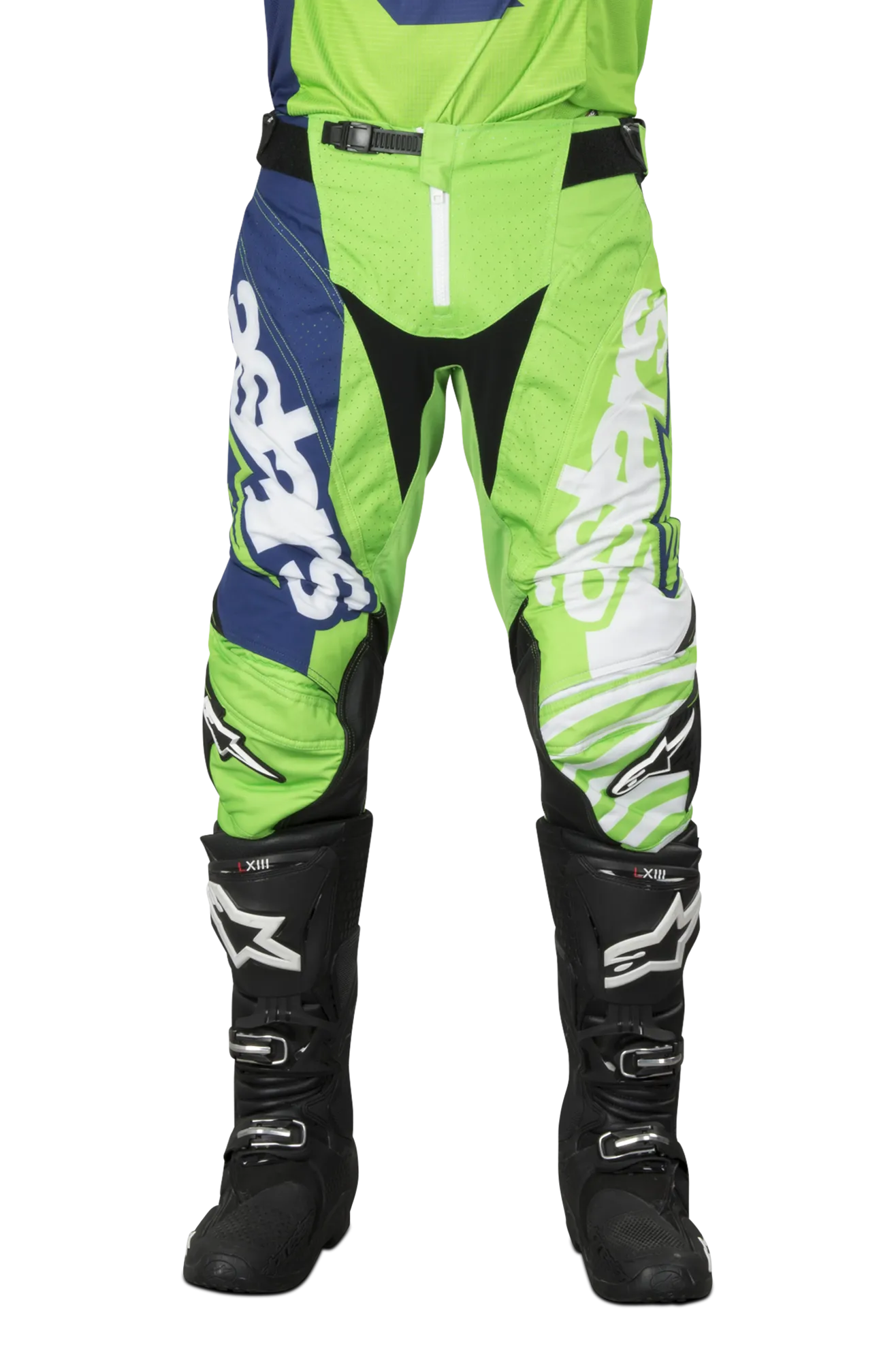 Pantalones de Cross Alpinestars Techstar Venom Verde Fluo-Azul