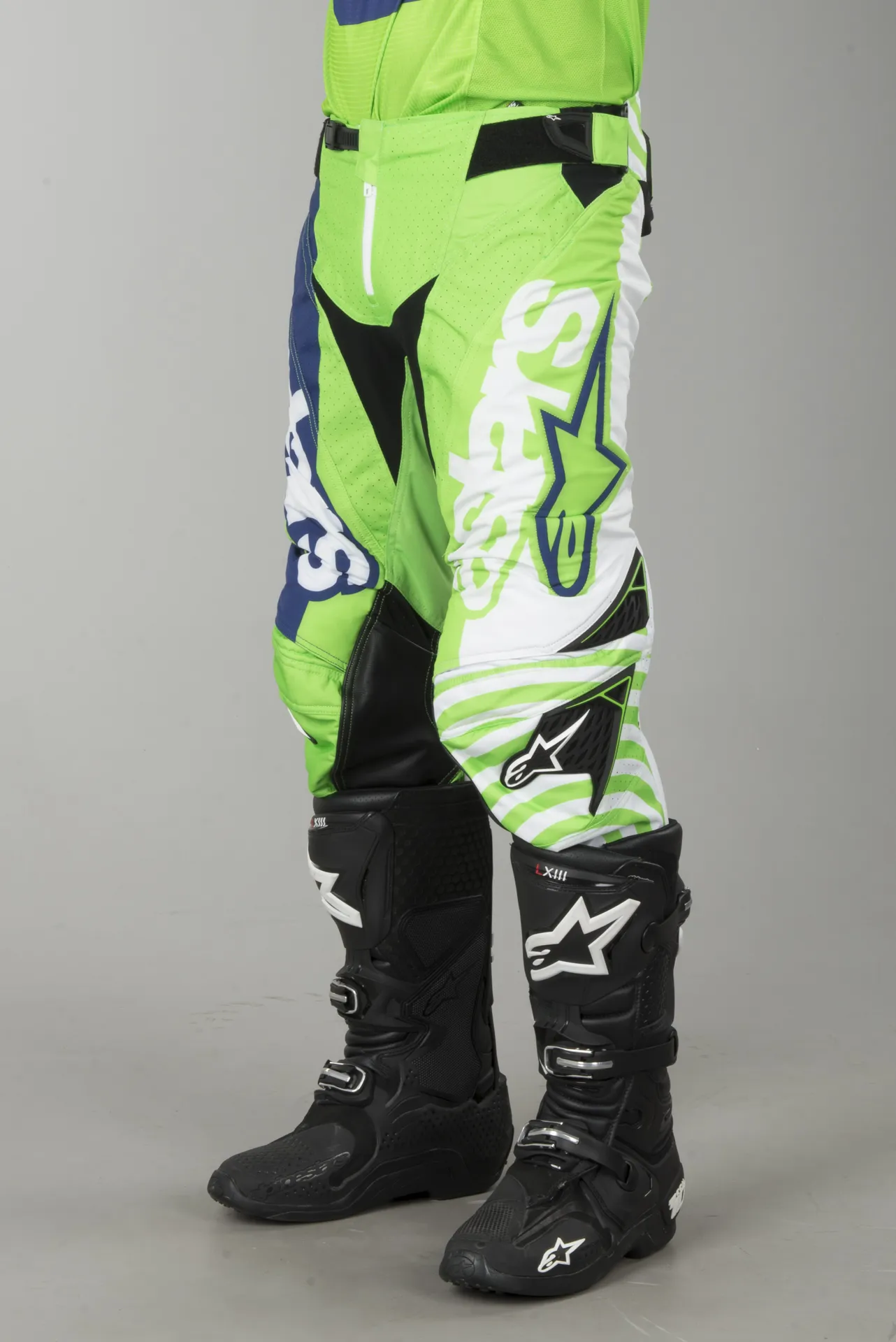 Pantalones de Cross Alpinestars Techstar Venom Verde Fluo-Azul