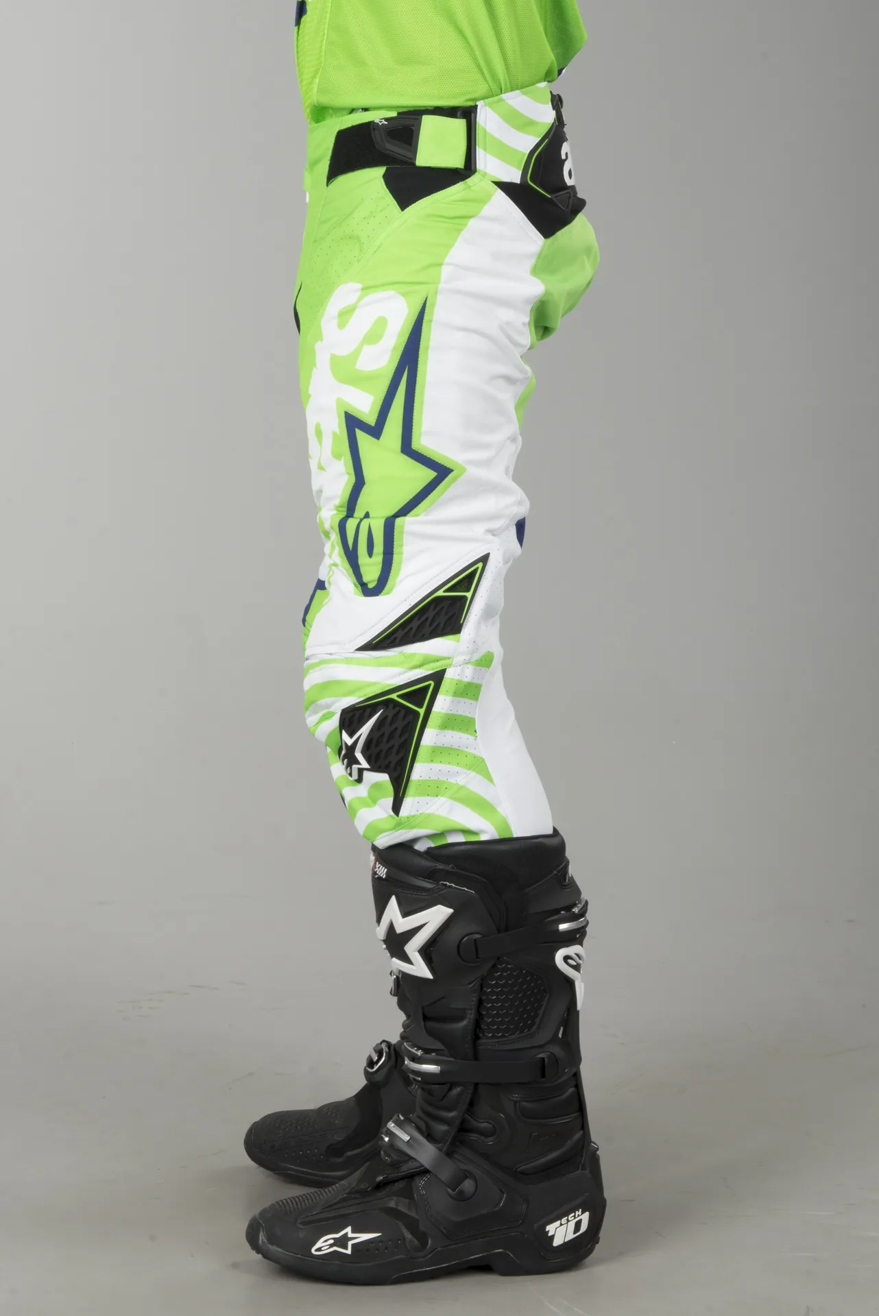 Pantalones de Cross Alpinestars Techstar Venom Verde Fluo-Azul