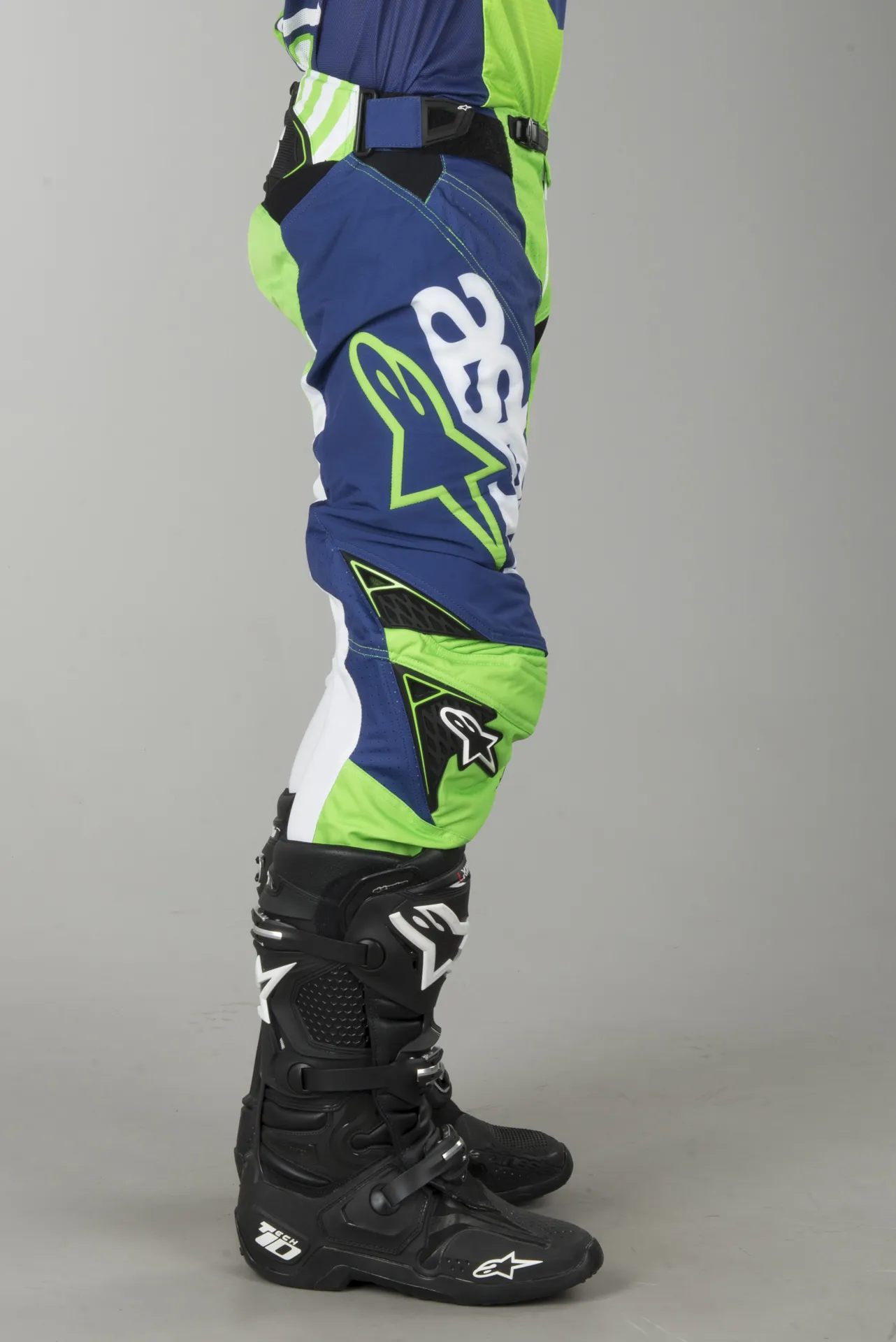 Pantalones de Cross Alpinestars Techstar Venom Verde Fluo-Azul