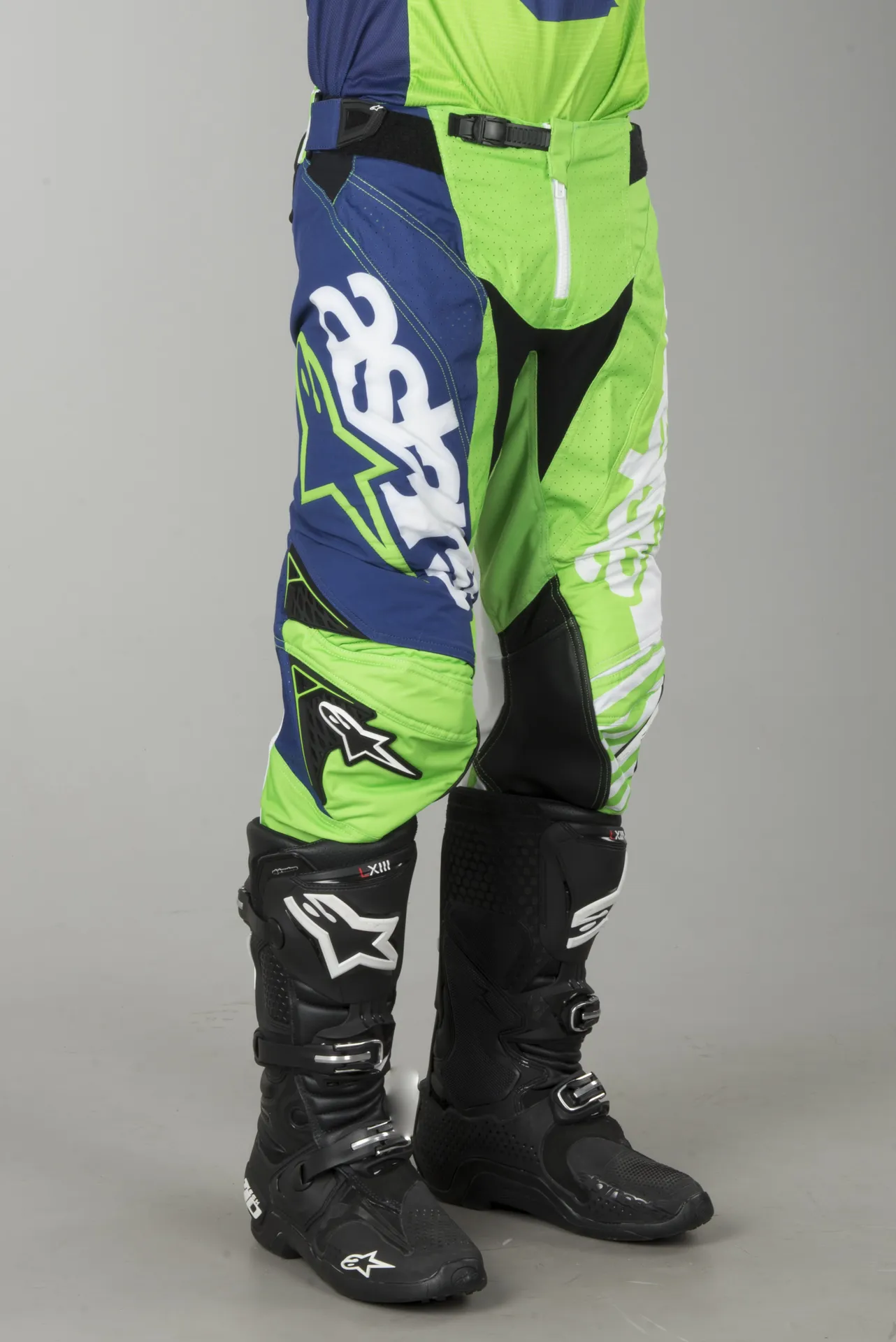 Pantalones de Cross Alpinestars Techstar Venom Verde Fluo-Azul