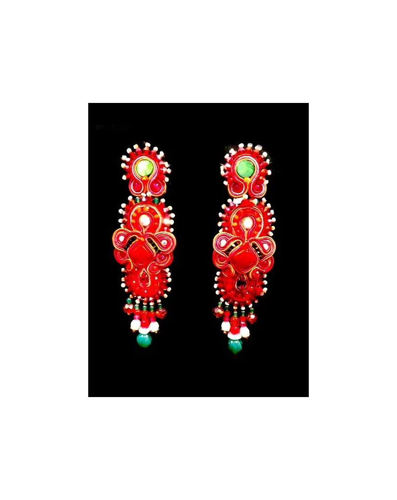 PENDIENTE SOUTACHE NARANJA DPS 45-00