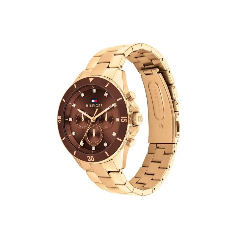 Reloj Tommy Hilfiger Mellie Dorado y Chocolate Multifunción Mujer 1782709