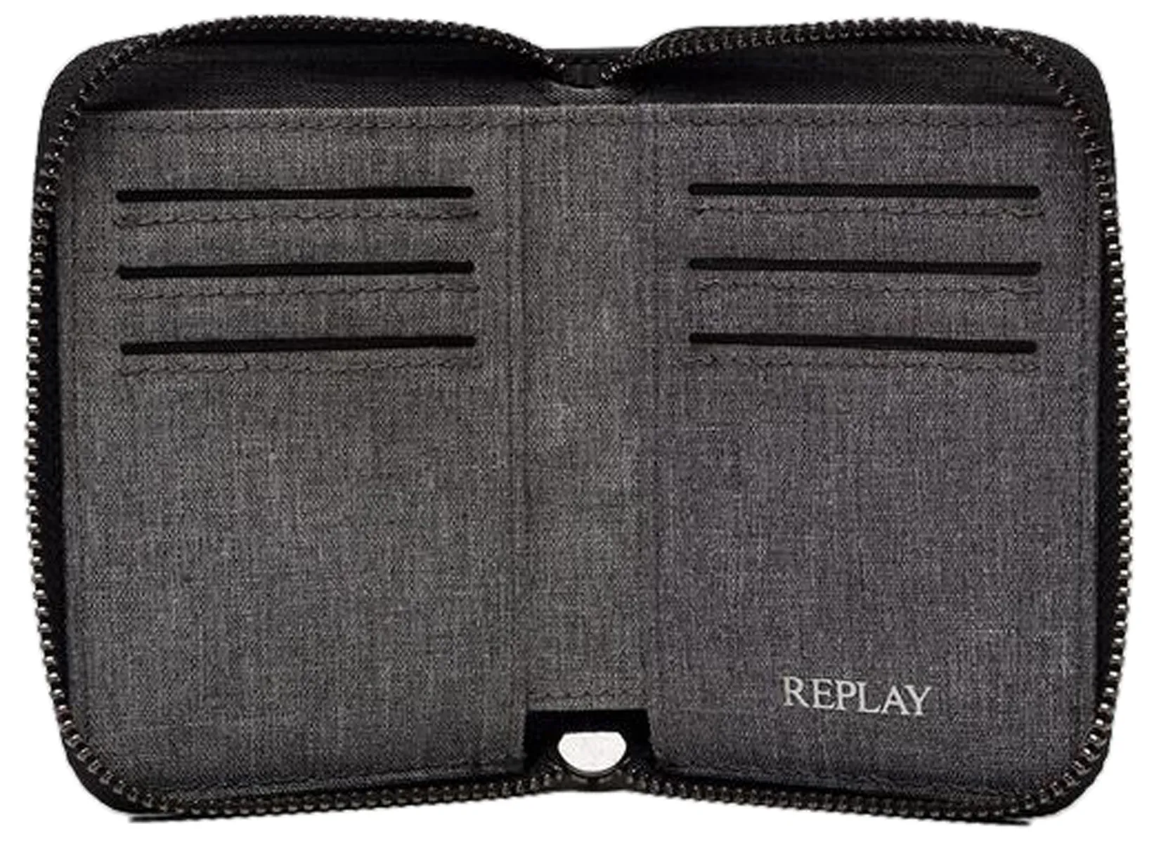 Replay FM5190.000 Cartera con cremallera para hombre en negro