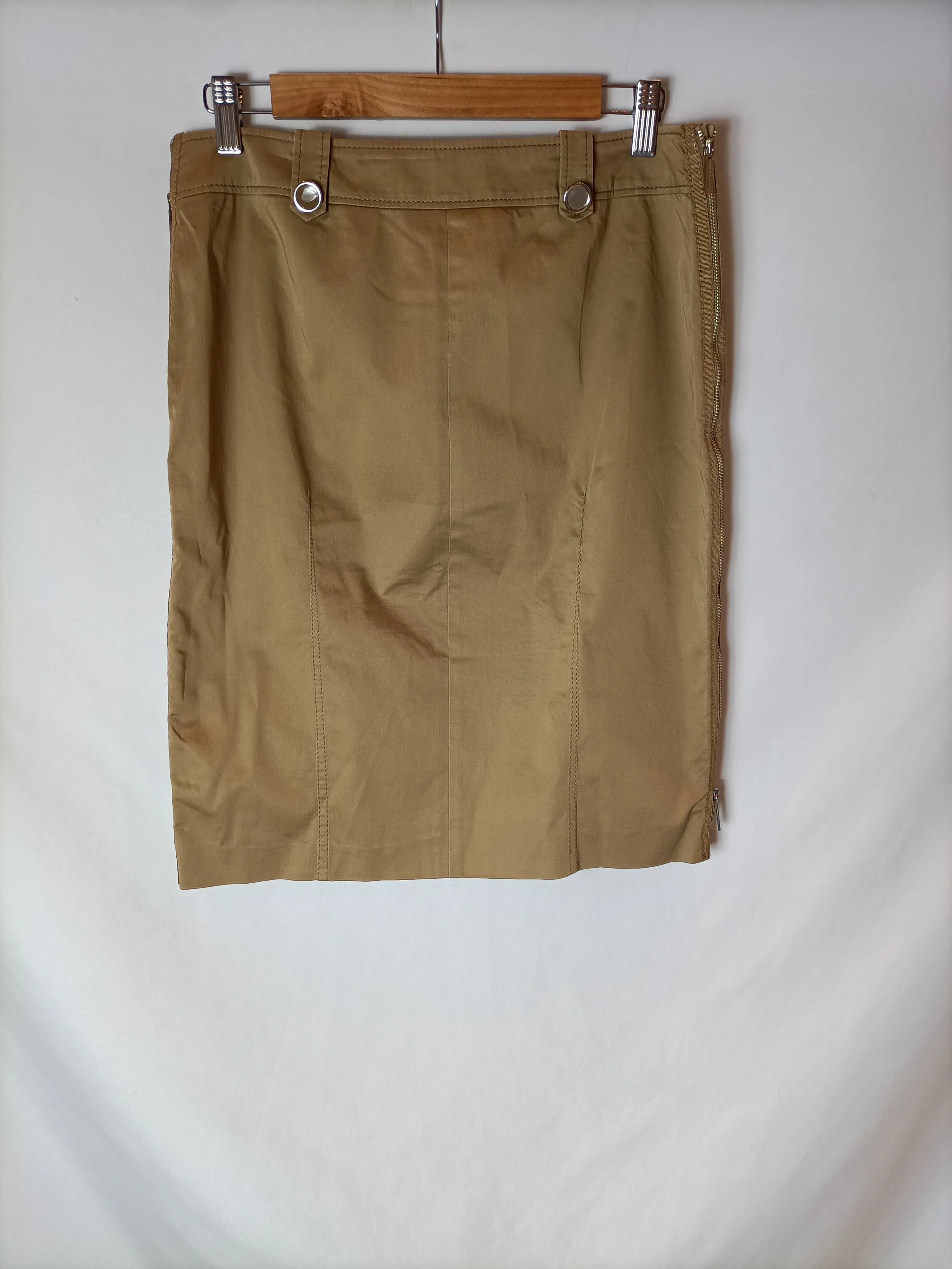 ROBERTO VERINO. Falda cremalleras camel T.M (TARA)