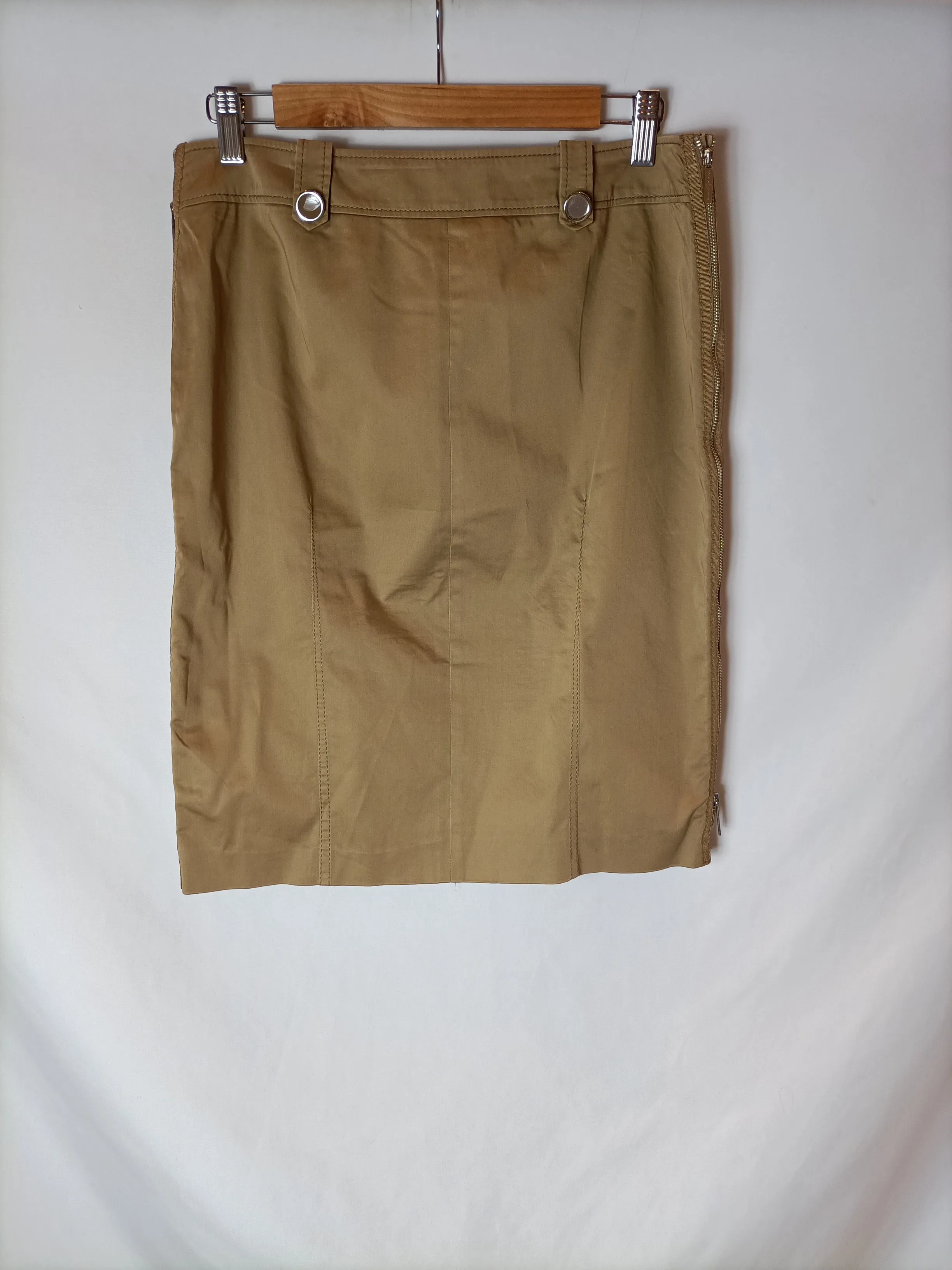 ROBERTO VERINO. Falda cremalleras camel T.M (TARA)