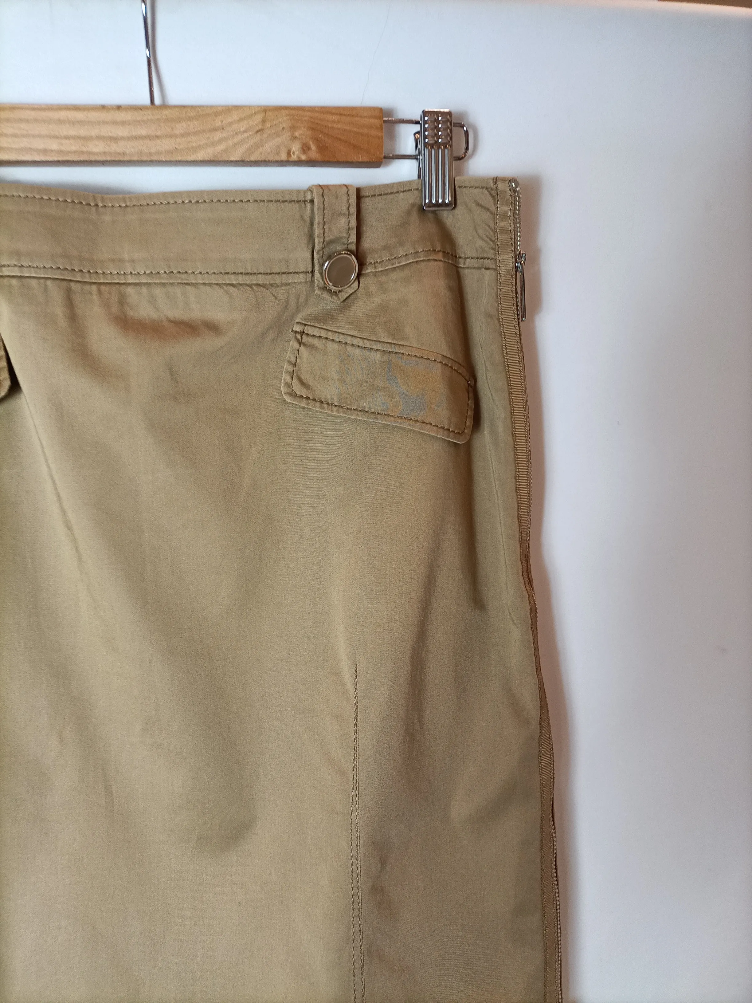 ROBERTO VERINO. Falda cremalleras camel T.M (TARA)