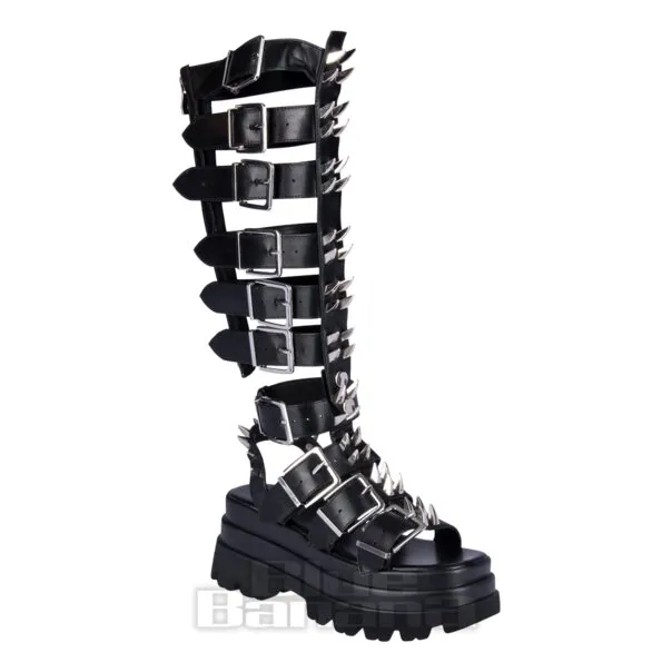 Sandalias Con Pinchos Altos Koi Mage Resistor (Negro)