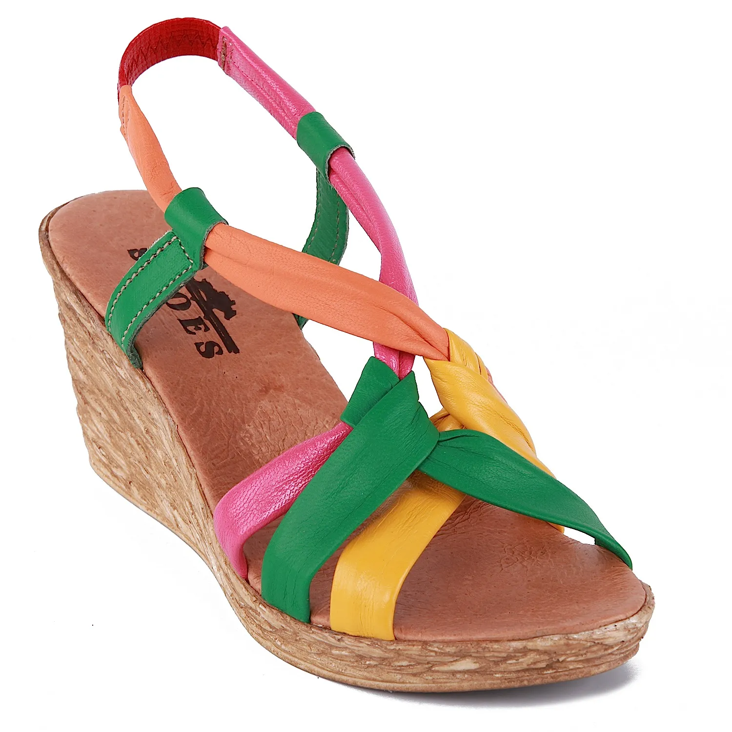 Sandalias cuña de mujer con tiras varios colores