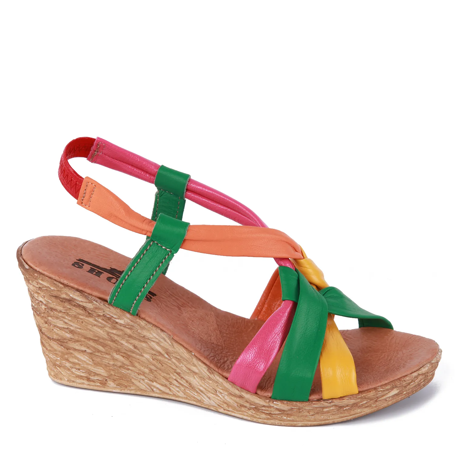 Sandalias cuña de mujer con tiras varios colores