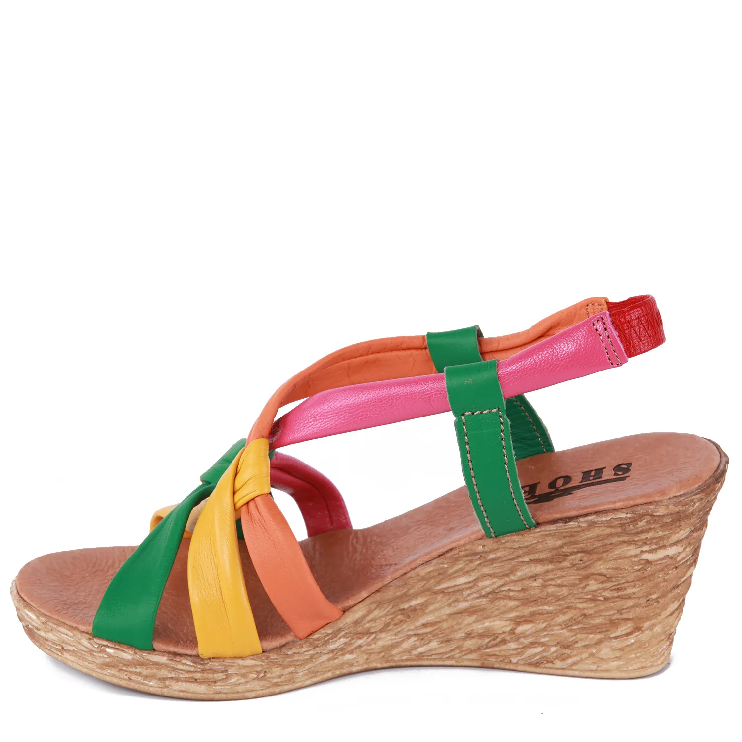 Sandalias cuña de mujer con tiras varios colores