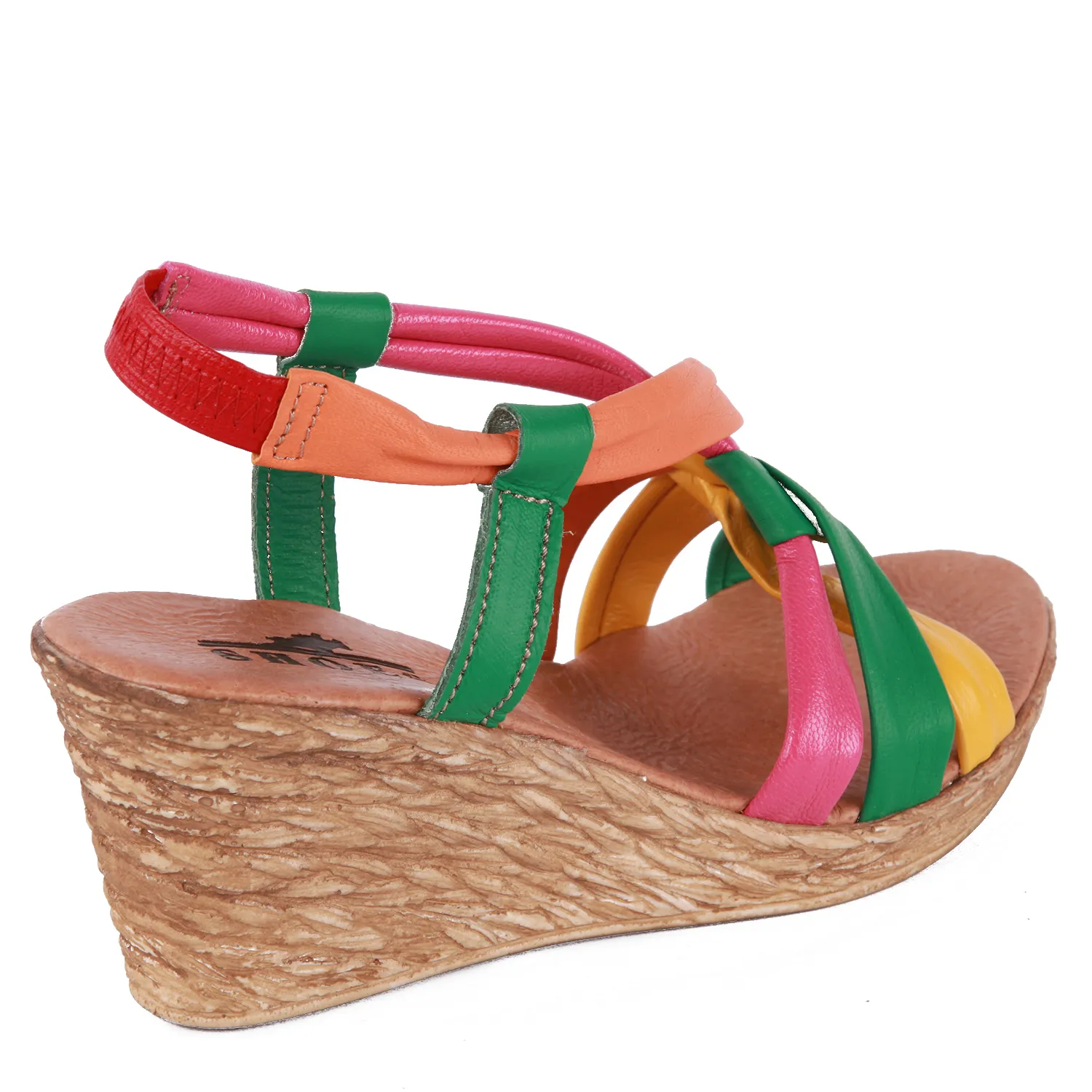 Sandalias cuña de mujer con tiras varios colores