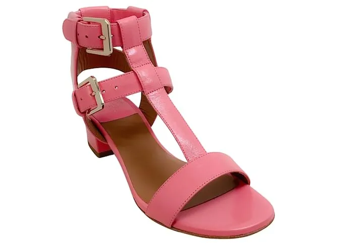 Sandalias estilo gladiador Daho de cuero rosa de Laurence Dacade 