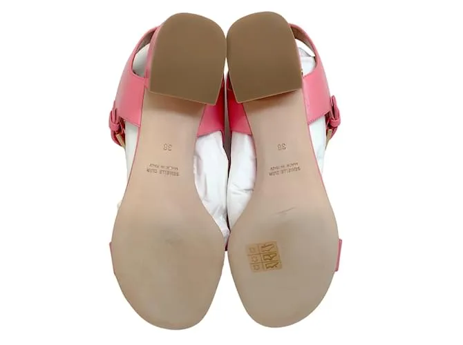 Sandalias estilo gladiador Daho de cuero rosa de Laurence Dacade 