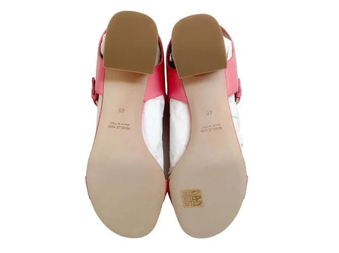 Sandalias estilo gladiador Daho de cuero rosa de Laurence Dacade 