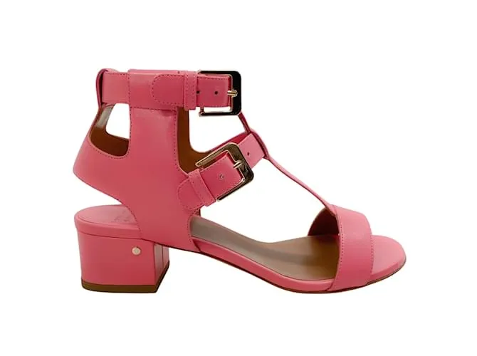 Sandalias estilo gladiador Daho de cuero rosa de Laurence Dacade 