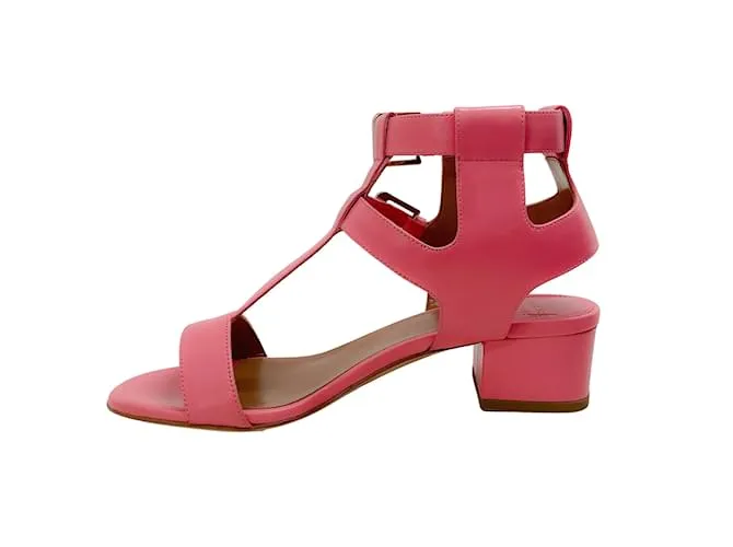 Sandalias estilo gladiador Daho de cuero rosa de Laurence Dacade 