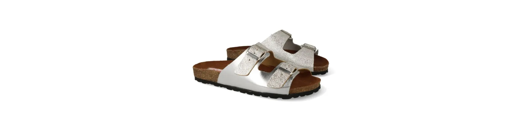 SANDALIAS HEBILLAS MUJER BIO PLATA MOD. EDNA PLA