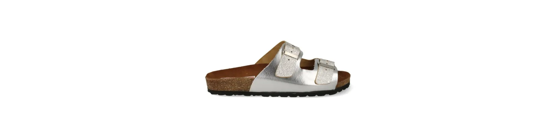 SANDALIAS HEBILLAS MUJER BIO PLATA MOD. EDNA PLA