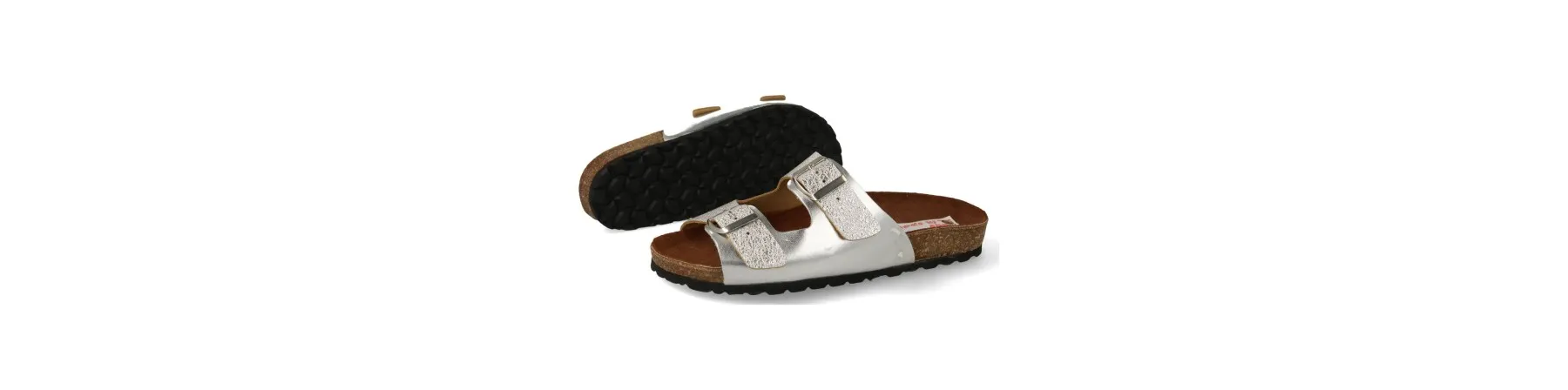 SANDALIAS HEBILLAS MUJER BIO PLATA MOD. EDNA PLA